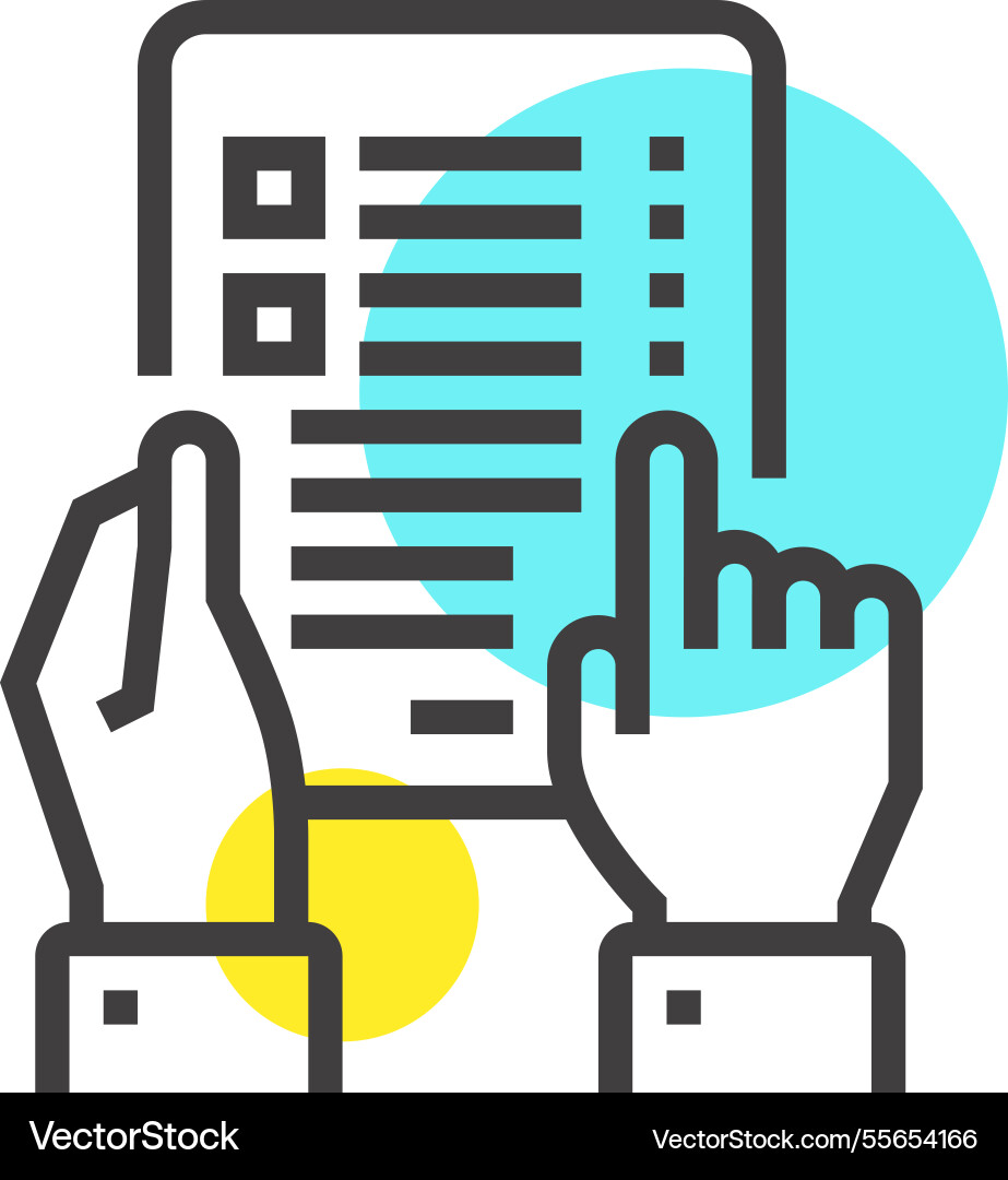 Study program flat line web icon concept Study program flat line web icon concept Vector Image