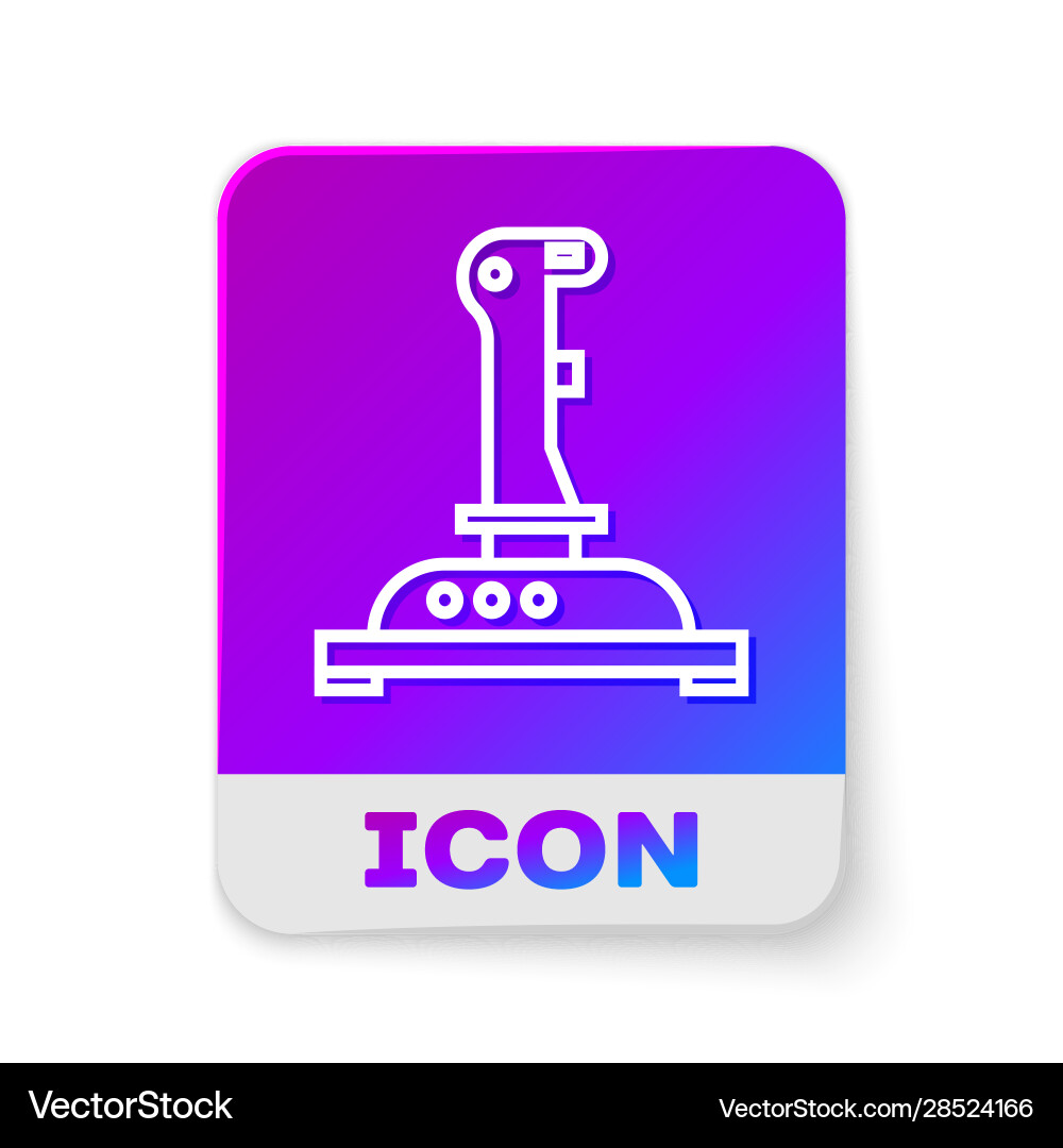 White line joystick for arcade machine icon Vector Image