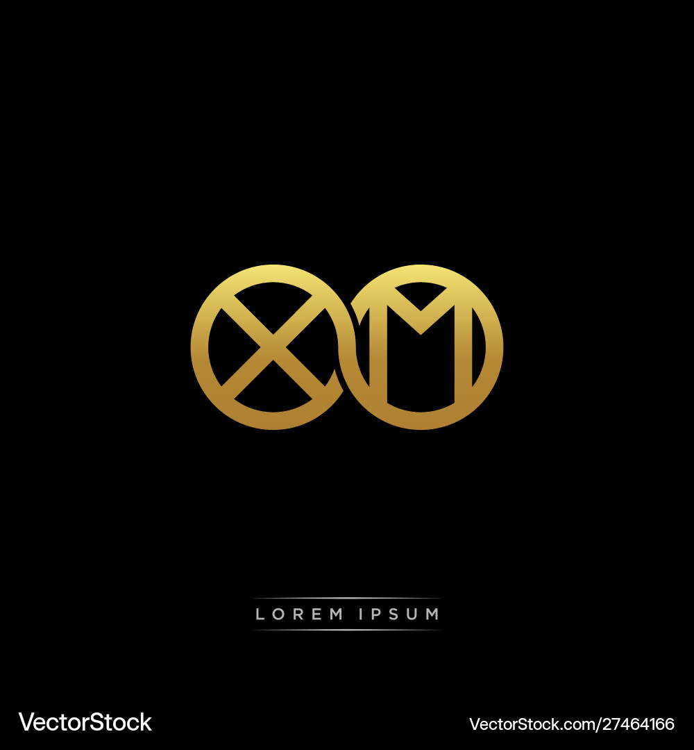 Wm initial letter linked circle capital monogram Wm initial letter linked circle capital monogram vector image