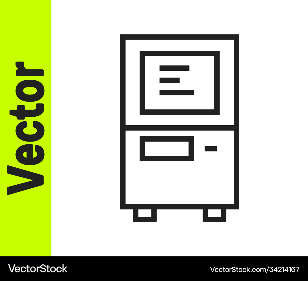 Black line atm - automated teller machine icon Black line atm - automated teller machine icon vector image