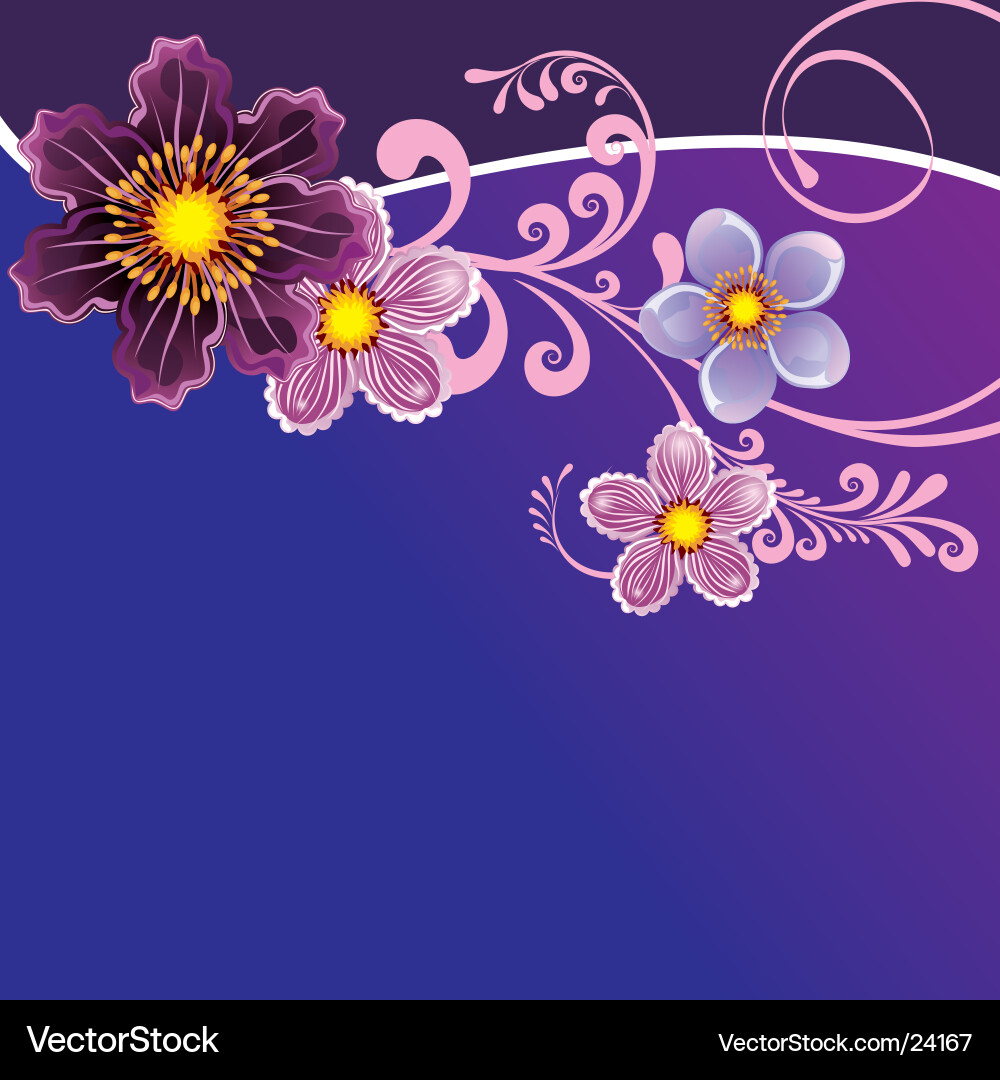 Floral Scroll Border Vector Image