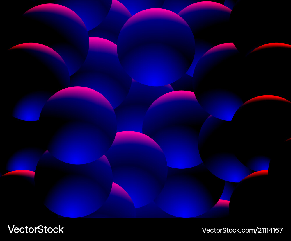 Gradient 3d balls abstract dark background Gradient 3d balls abstract dark background vector image