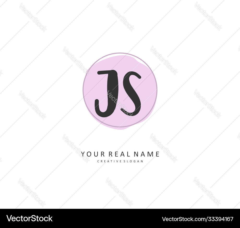 J s js initial letter handwriting and signature J s js initial letter handwriting and signature Vector Image