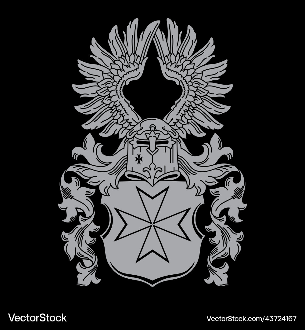 Knightly design helmet of the crusader knight Knightly design helmet of the crusader knight vector image