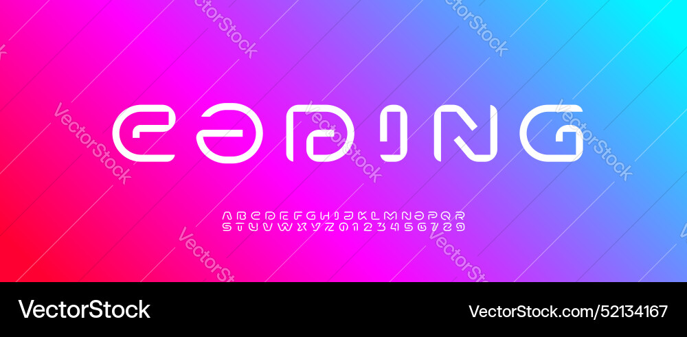 Modern font alphabet from segment line vector image