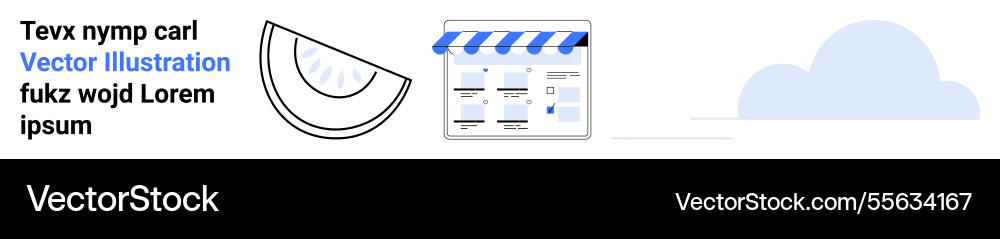 Online storefront with product display under Vector Image