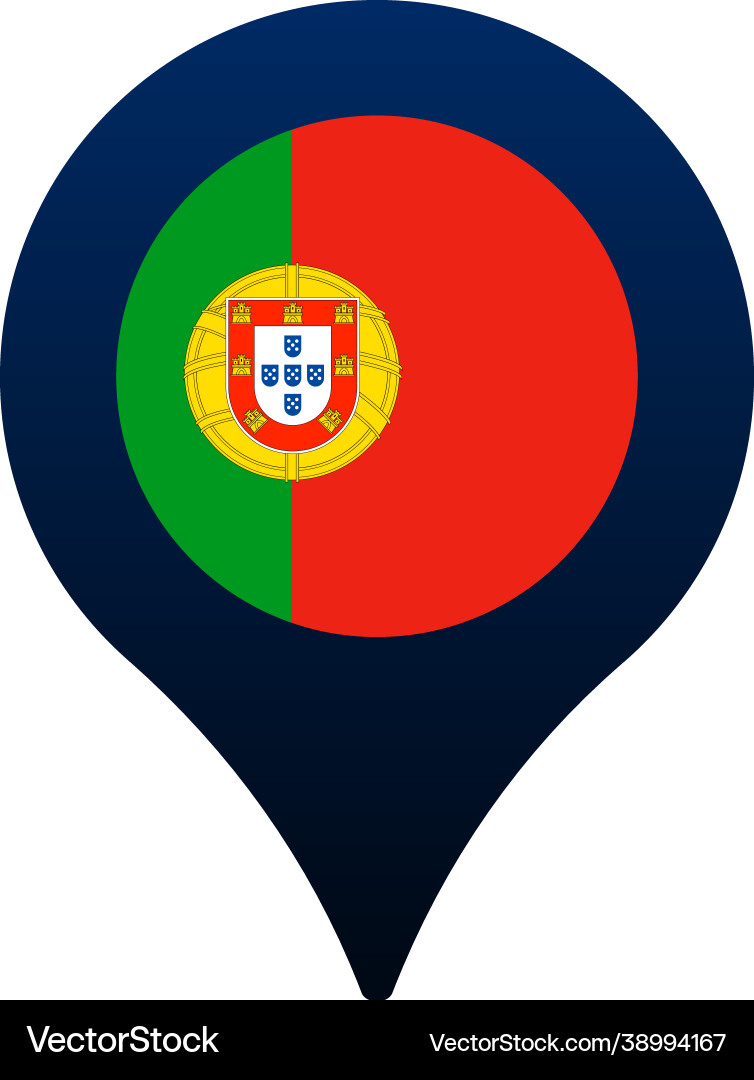 Portugal flag and map pointer icon national Portugal flag and map pointer icon national vector image