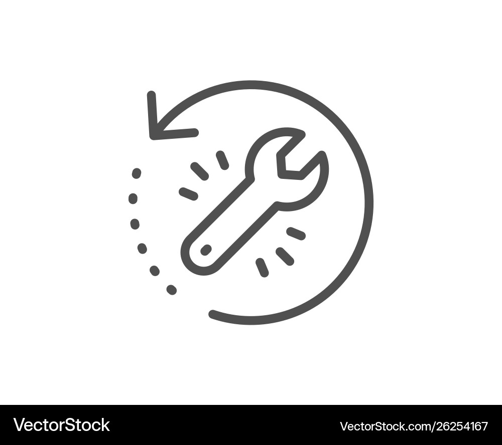 Recovery tool line icon backup data sign restore vector image