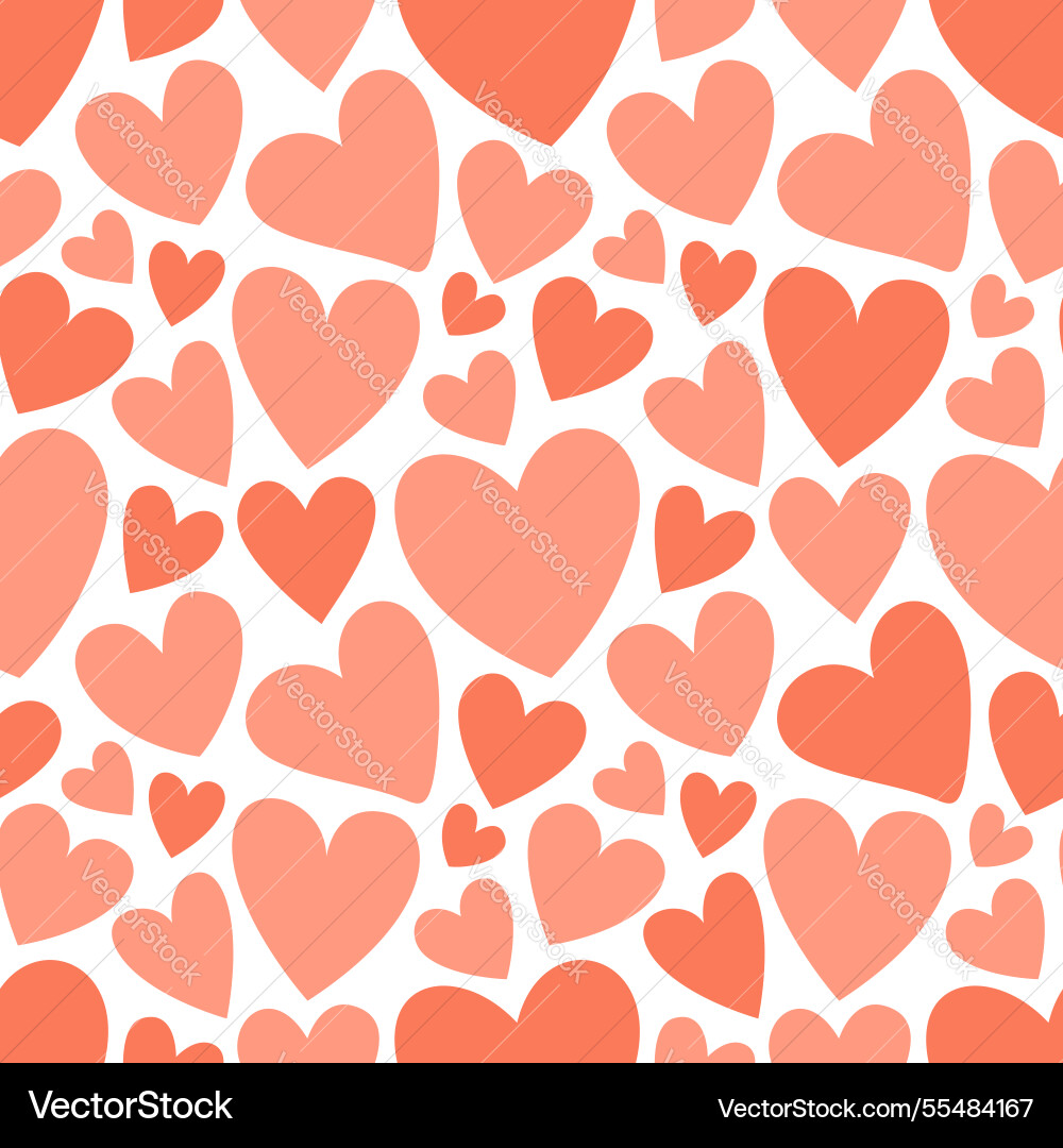 Red seamless pattern with heart shapes Red seamless pattern with heart shapes vector image