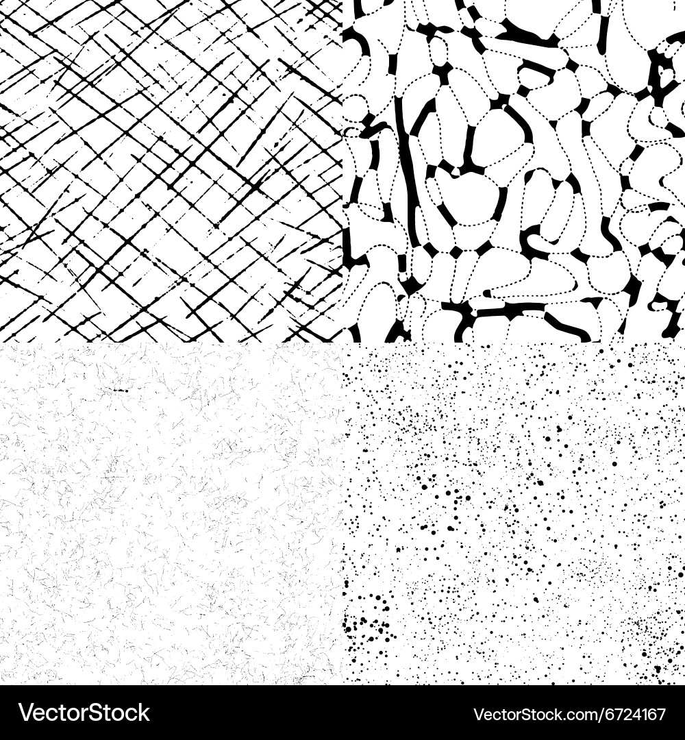 Set of abstract seamless ink patterns vector image