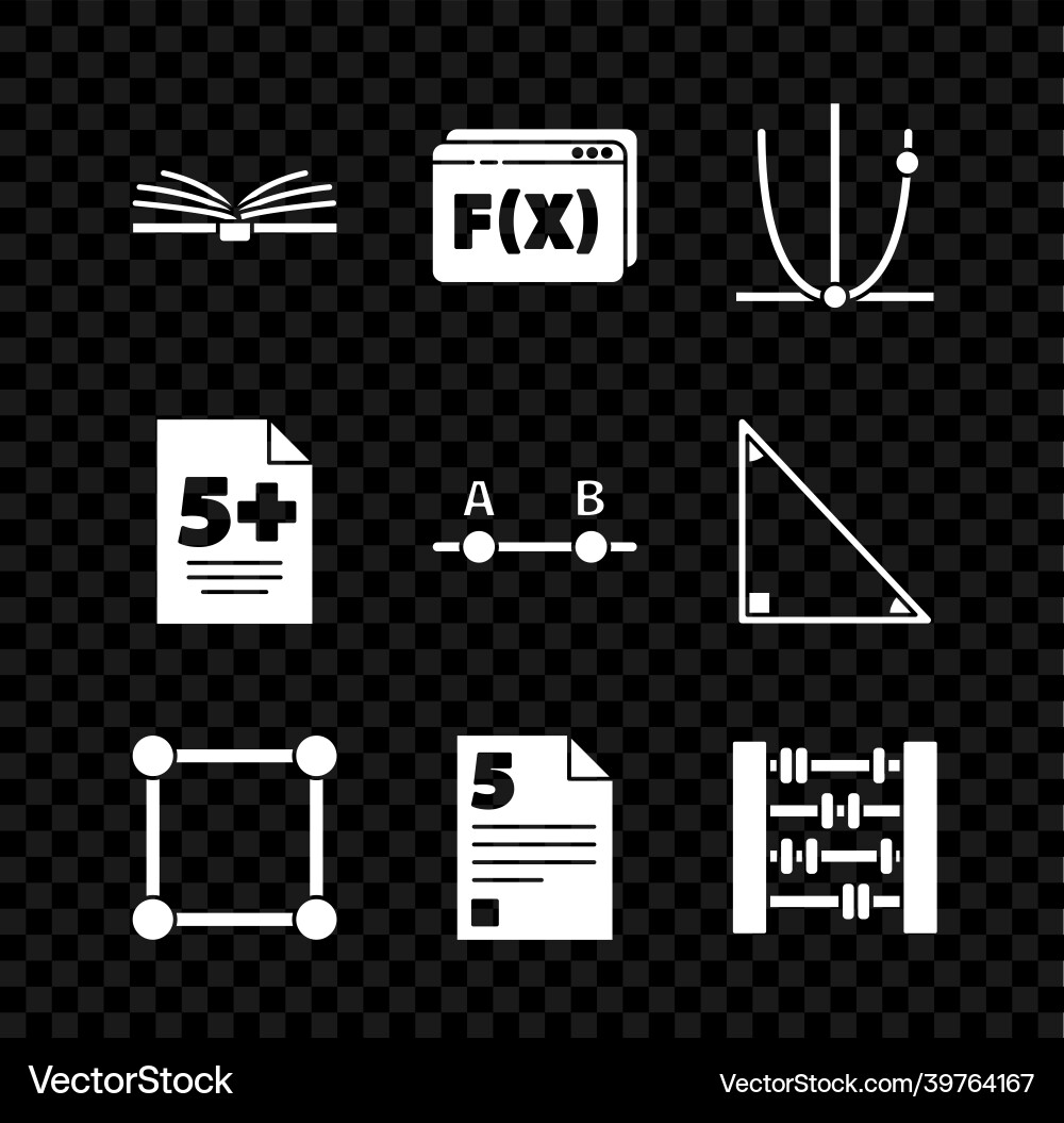 Set open book function mathematical symbol graph Set open book function mathematical symbol graph vector image