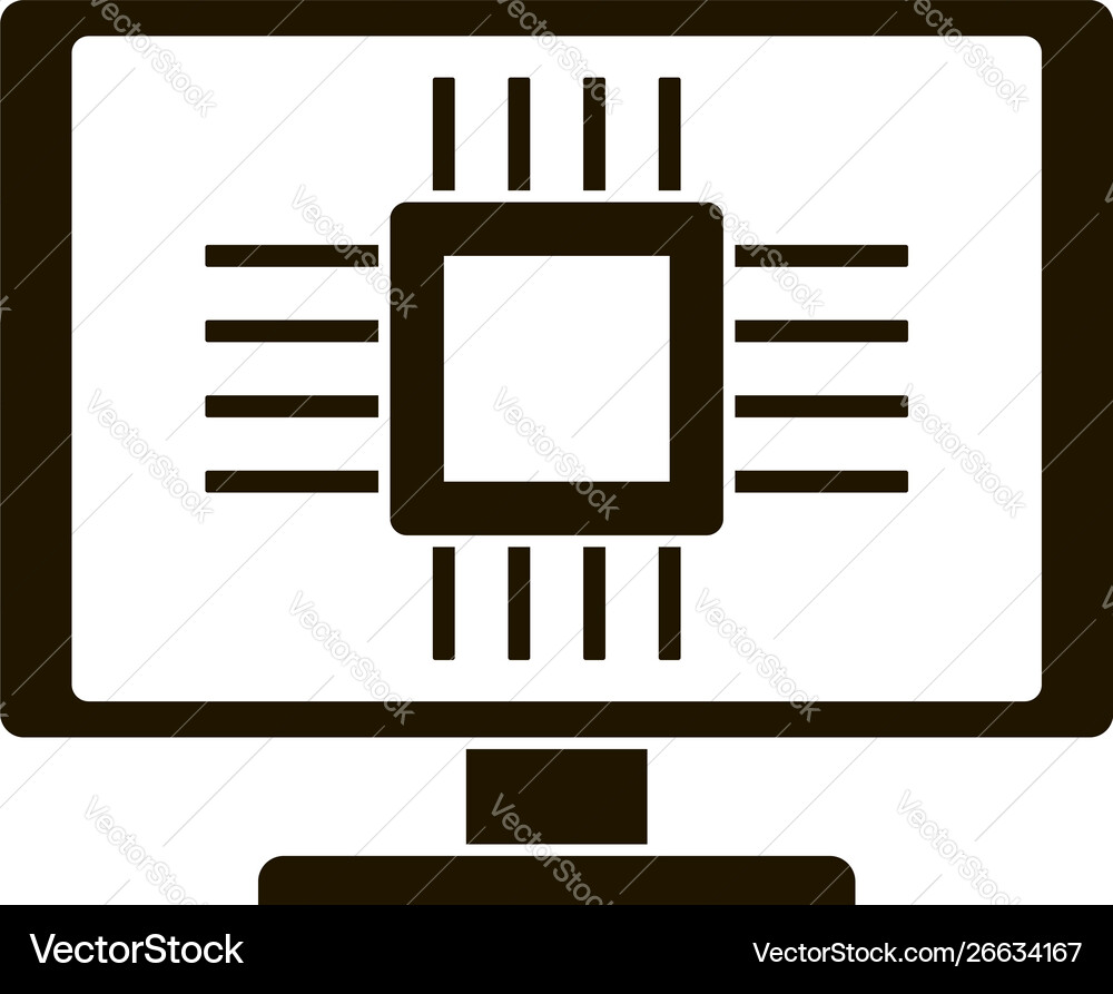 Smart computer processor icon simple style Smart computer processor icon simple style Vector Image