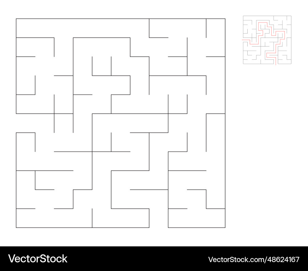 Square maze logic game with labyrinths Square maze logic game with labyrinths Vector Image