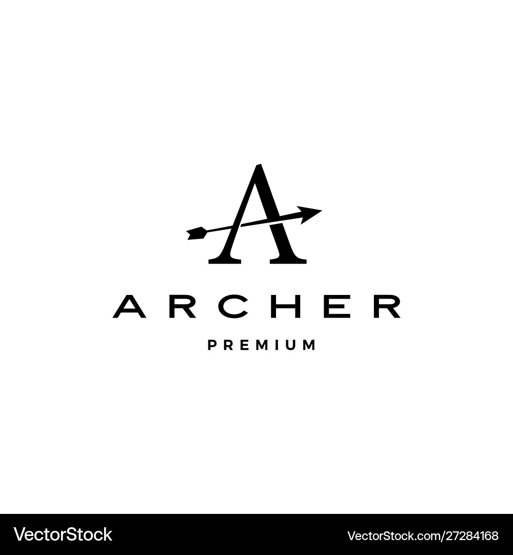 A letter archer arrow logo icon A letter archer arrow logo icon vector image