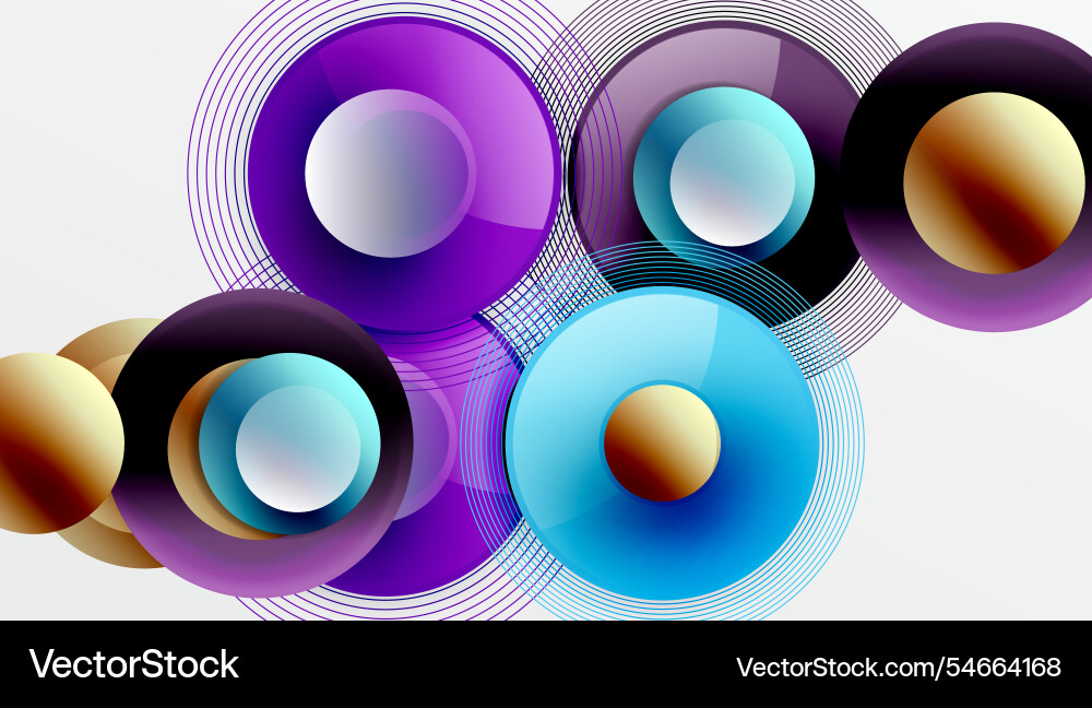 Abstract composition of overlapping circles Vector Image