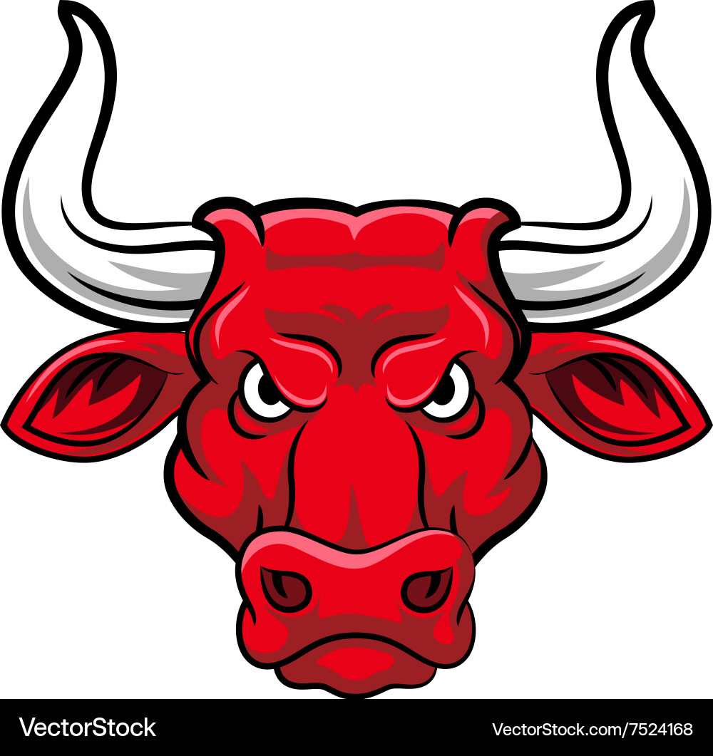 Angry Bull Mascot Cartoon Vector Image