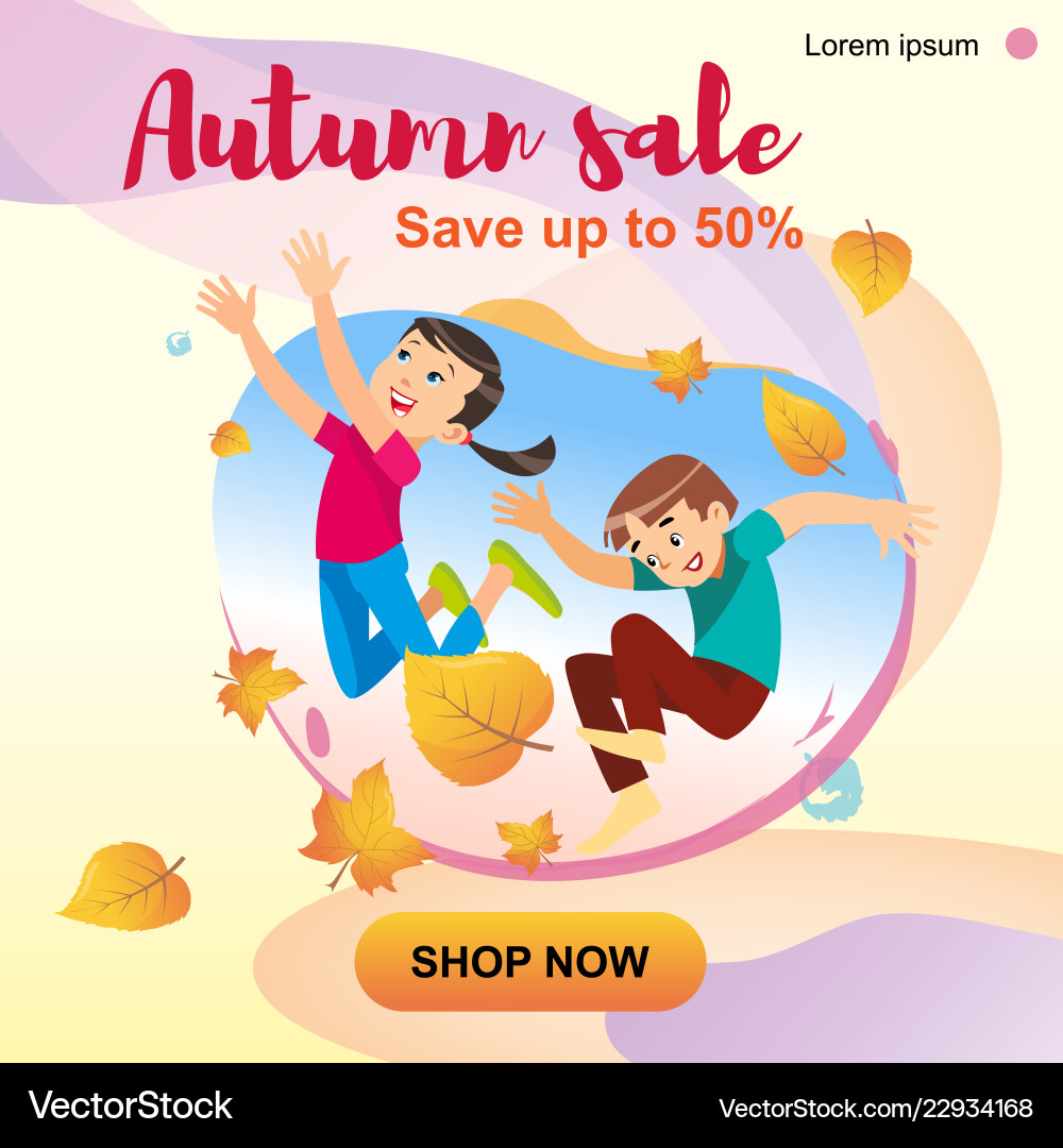 Children playing in the park throwing up leaves Children playing in the park throwing up leaves vector image