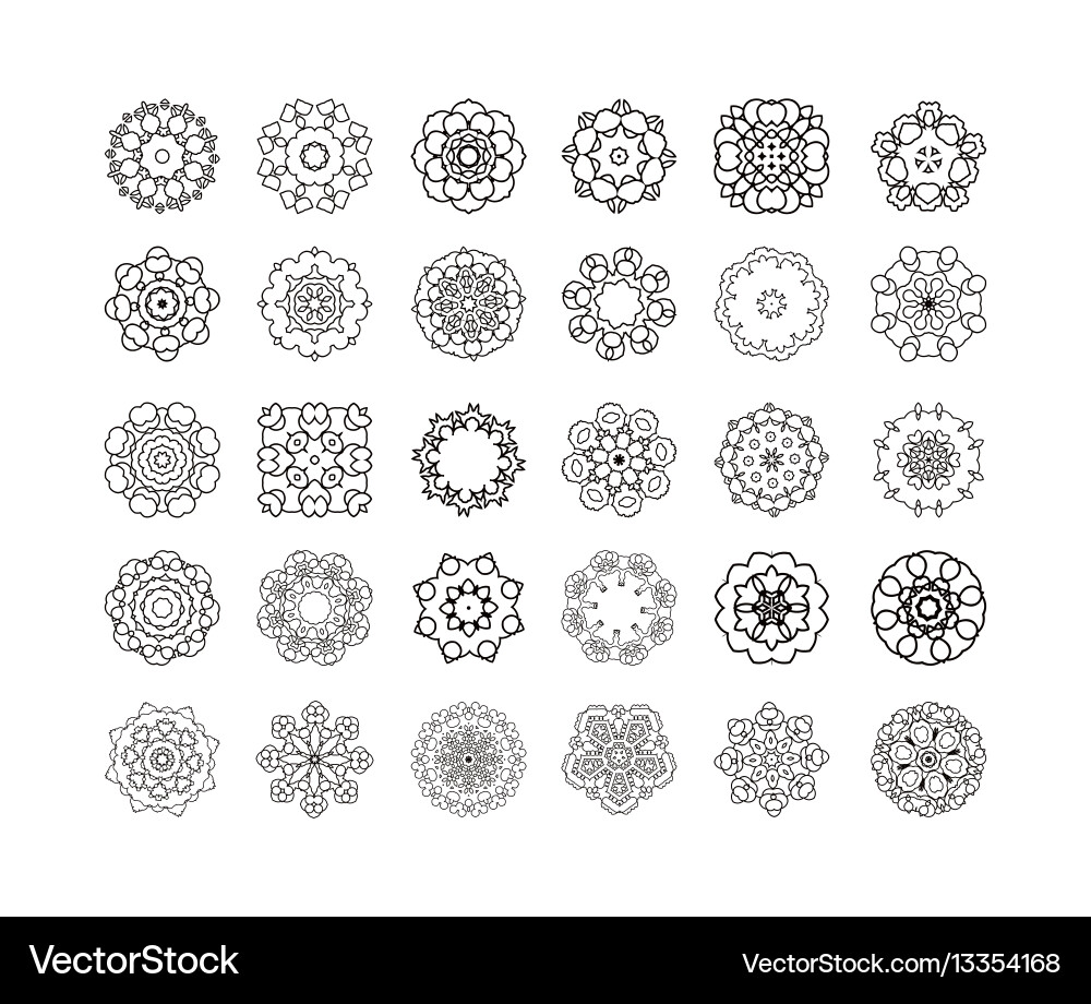 Circular pattern set vector image
