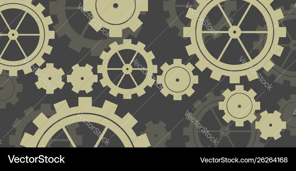 Different types cogs in mechanic flat Vector Image