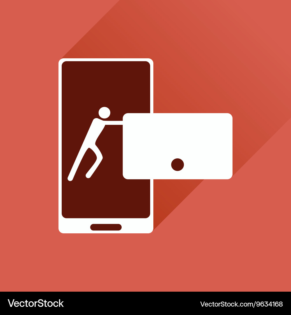 Flat web icon with long shadow phone message vector image