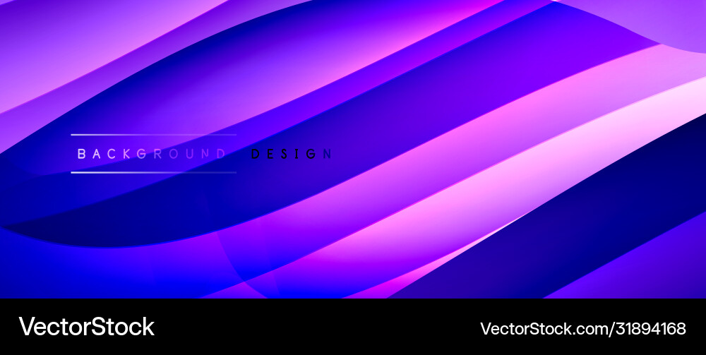 Fluid gradient waves with shadow lines and glowing Vector Image
