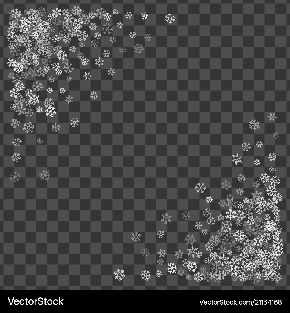 Frame or border of random scatter snowflakes Frame or border of random scatter snowflakes vector image