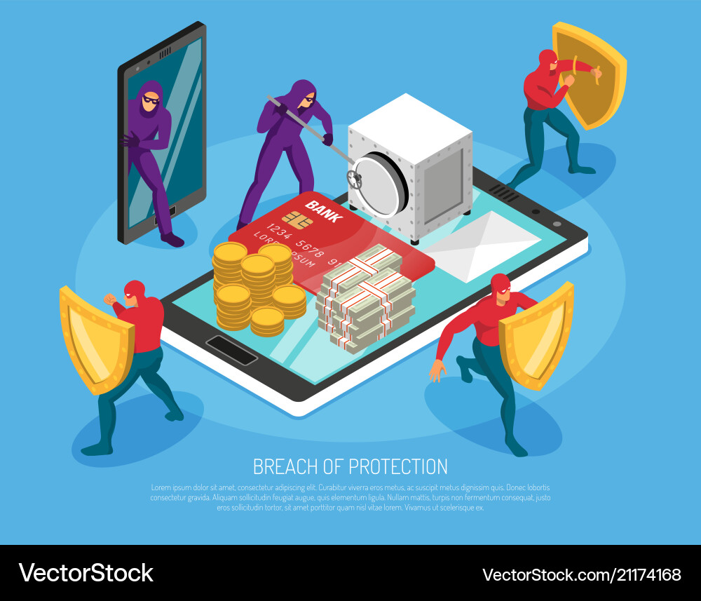 Hacker horizontal isometric Hacker horizontal isometric vector image