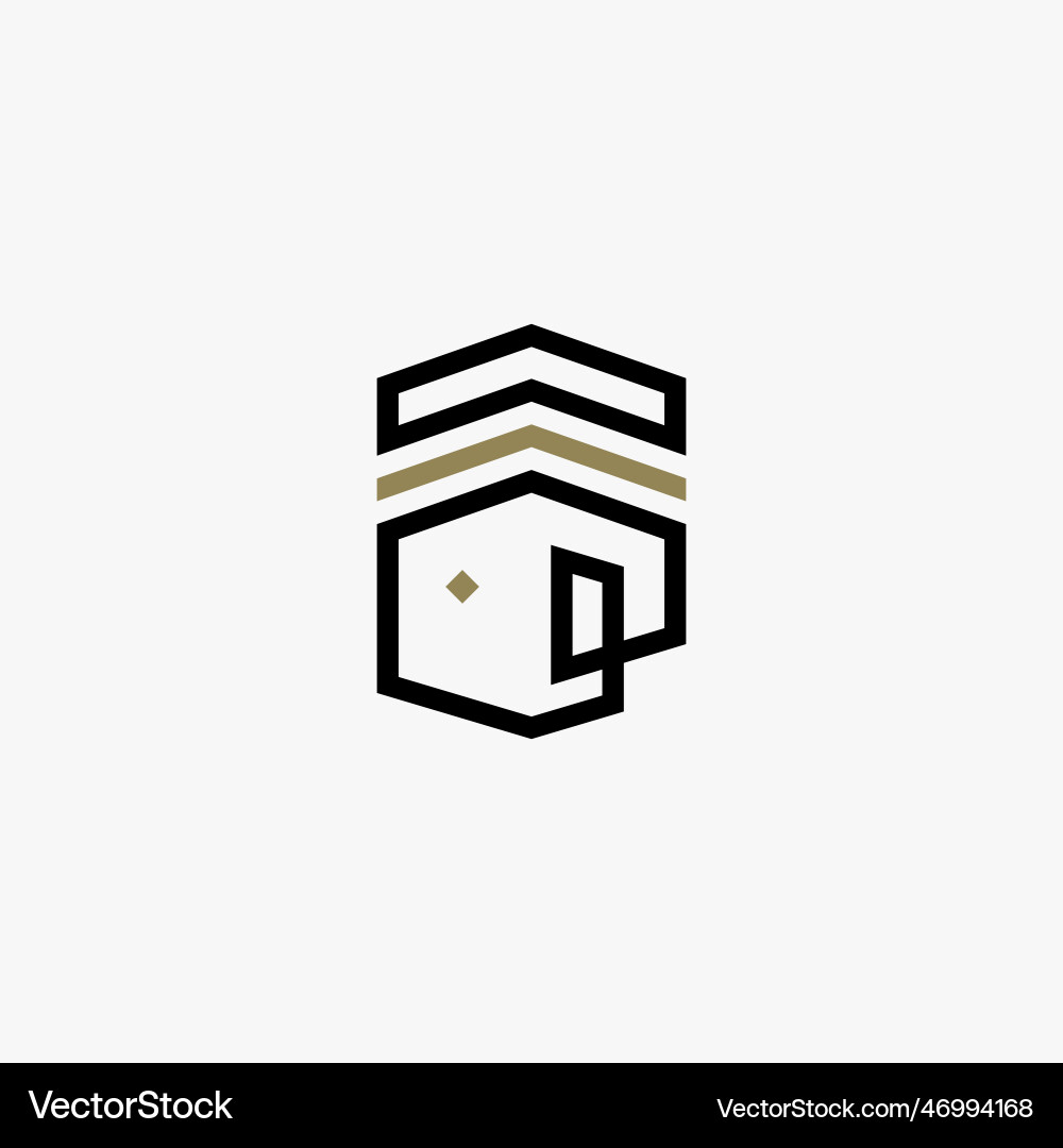 Hajj kaaba outline logo umrah tour travel icon Hajj kaaba outline logo umrah tour travel icon vector image