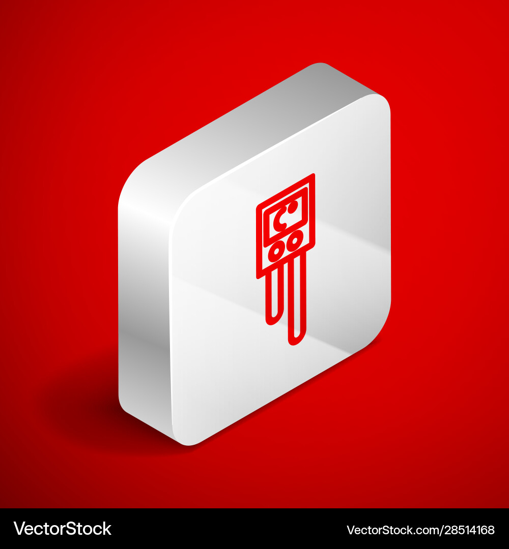 Isometric line temperature and humidity sensor vector image