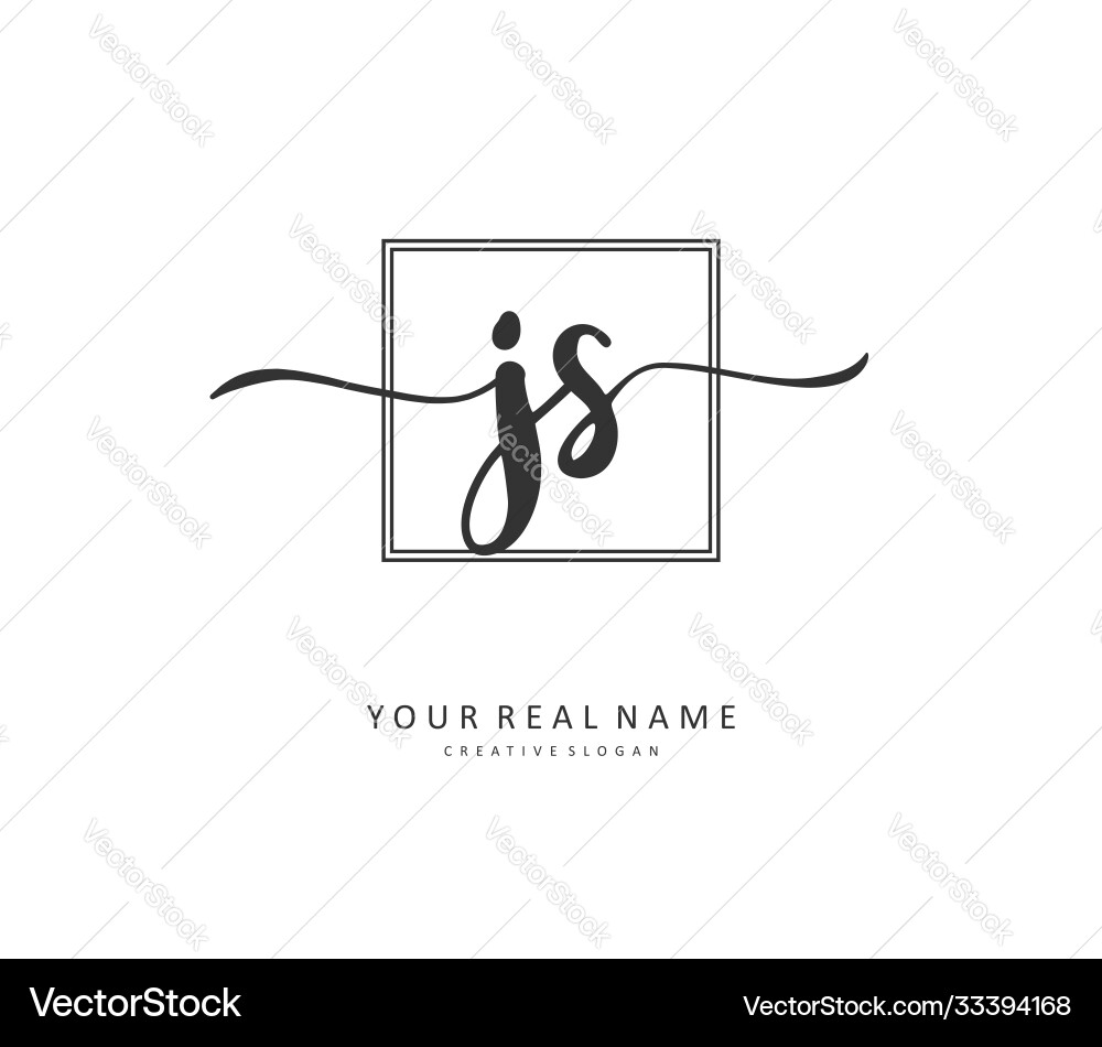J s js initial letter handwriting and signature J s js initial letter handwriting and signature Vector Image