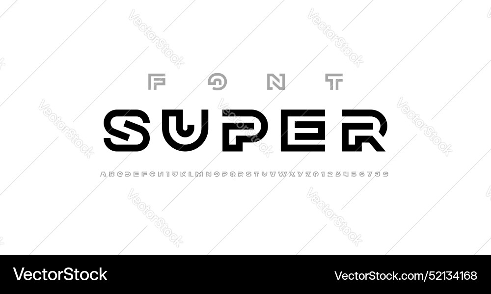 Modern font alphabet from segment line Modern font alphabet from segment line vector image