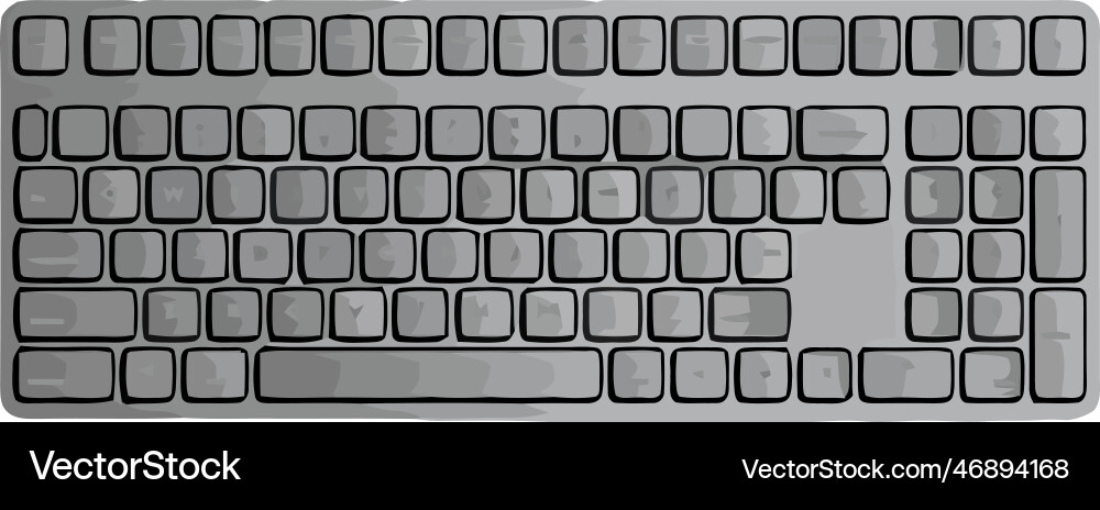 Modern gray keyboard tech device Modern gray keyboard tech device vector image