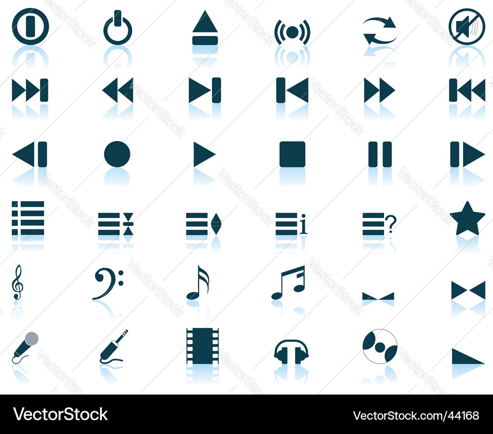 Musical Icon Set - Audio & Performance Vector Image
