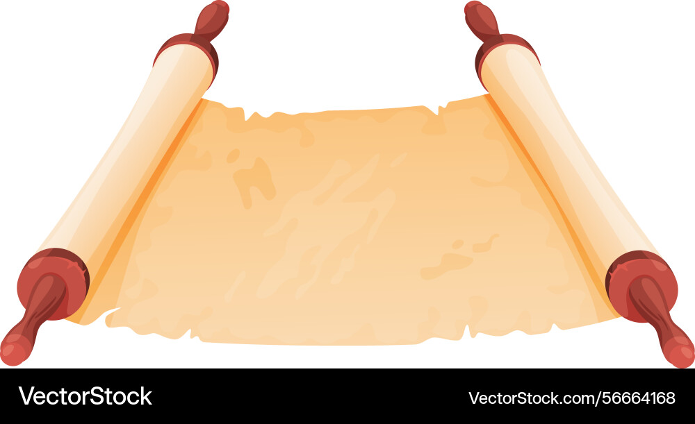 Parchment scroll on a clean background showcasing Parchment scroll on a clean background showcasing vector image