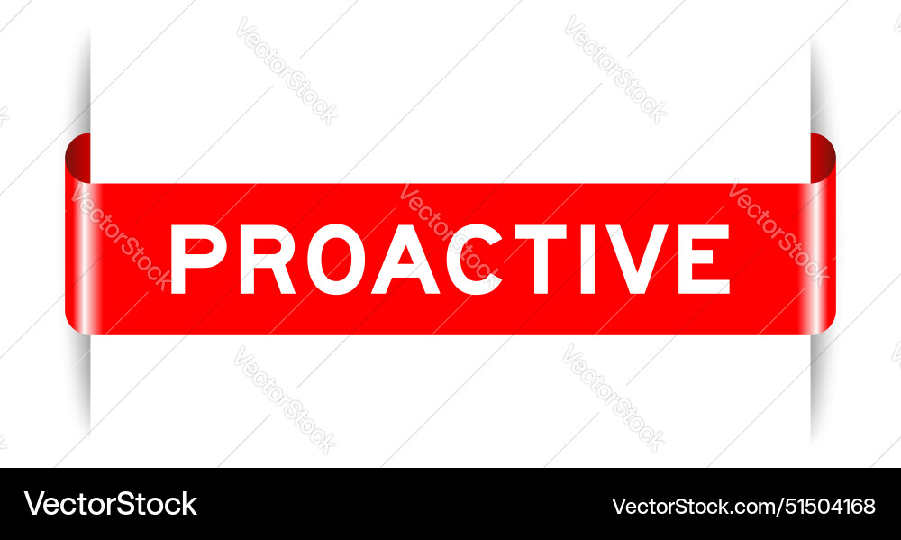 Red color inserted label banner with word vector image