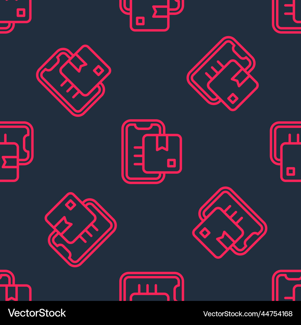 Red line document tracking marker system icon Red line document tracking marker system icon vector image