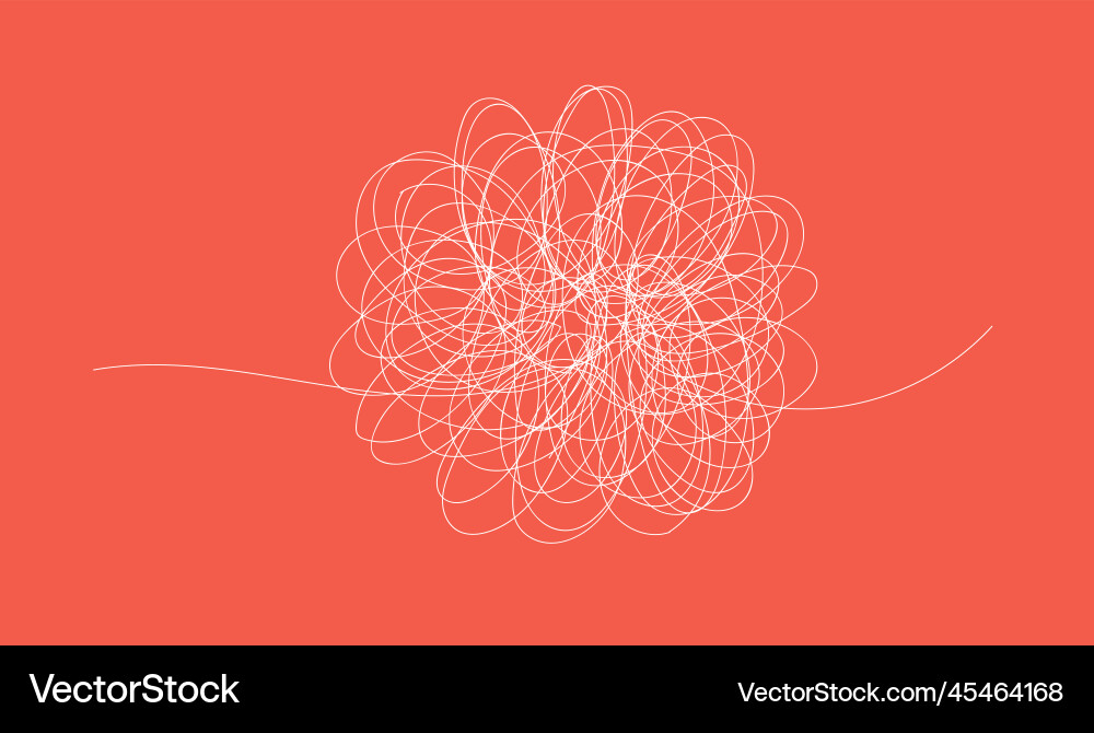 Scribble chaos line abstract random labyrinth vector image