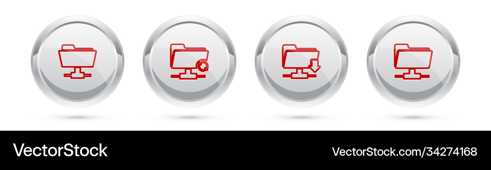 Set line ftp folder sync refresh download Set line ftp folder sync refresh download vector image