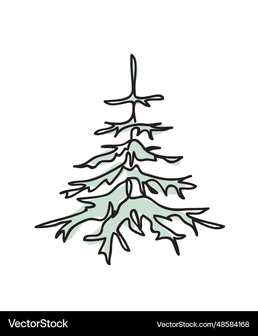 Tree continuous line art drawing Tree continuous line art drawing vector image