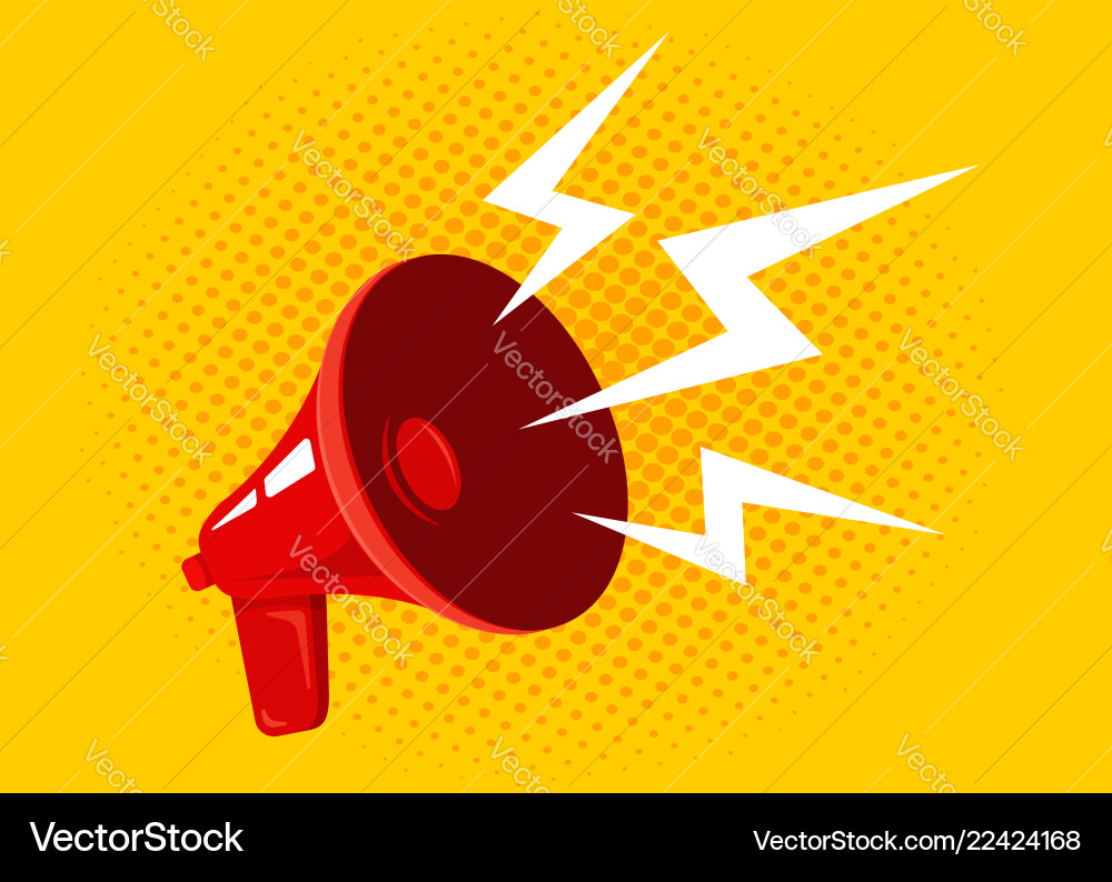 Vintage Red Megaphone Icon Vector Image