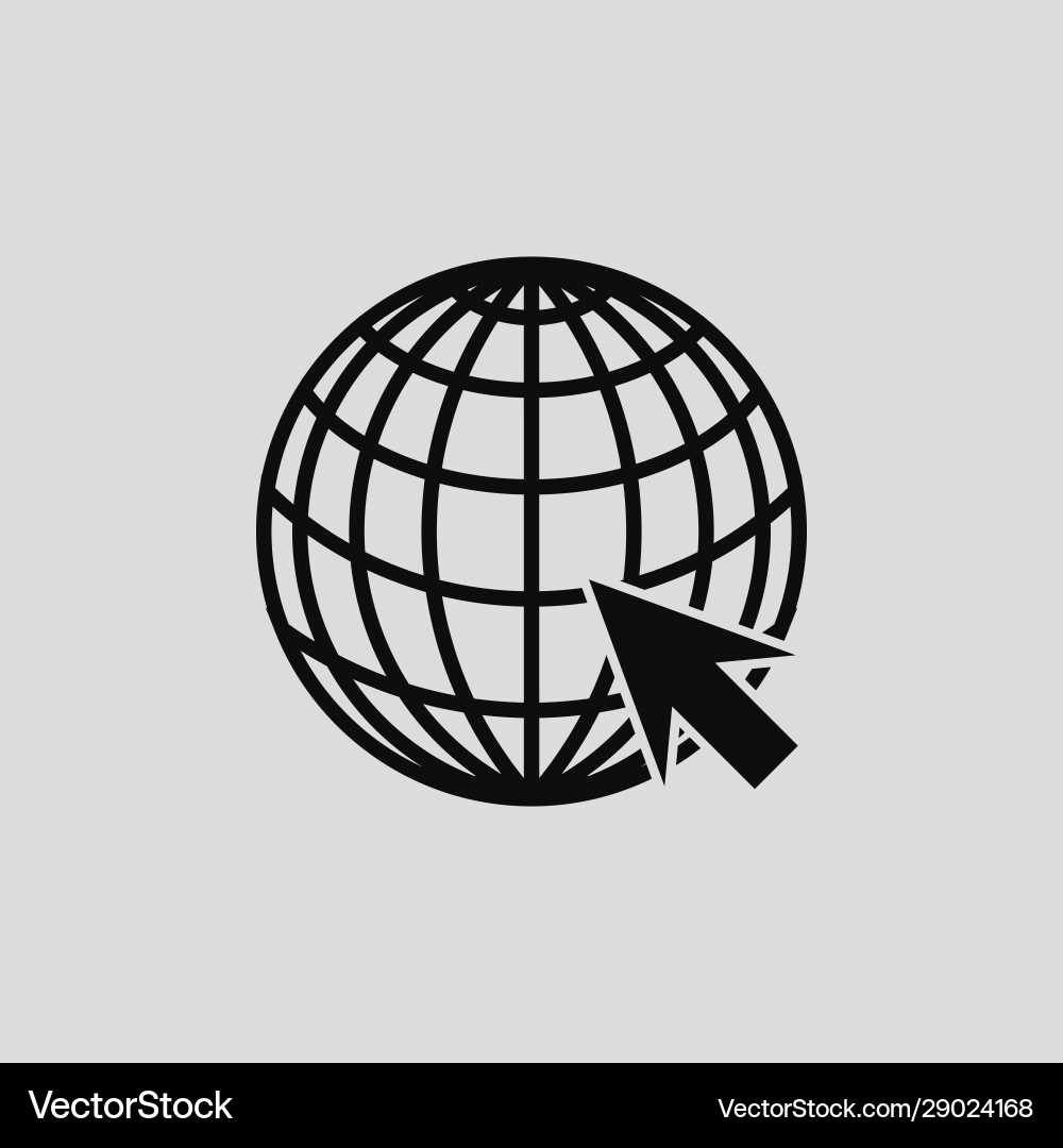 Web icons with concept a globe and arrow Web icons with concept a globe and arrow Vector Image