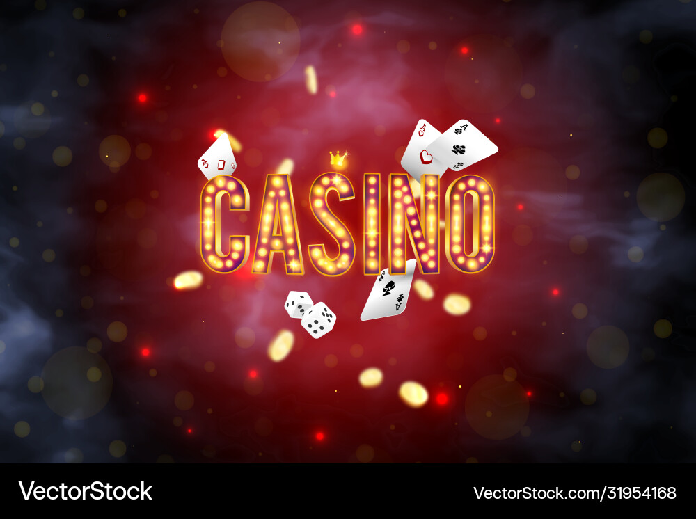 Word casino surrounded a luminous frame Word casino surrounded a luminous frame vector image