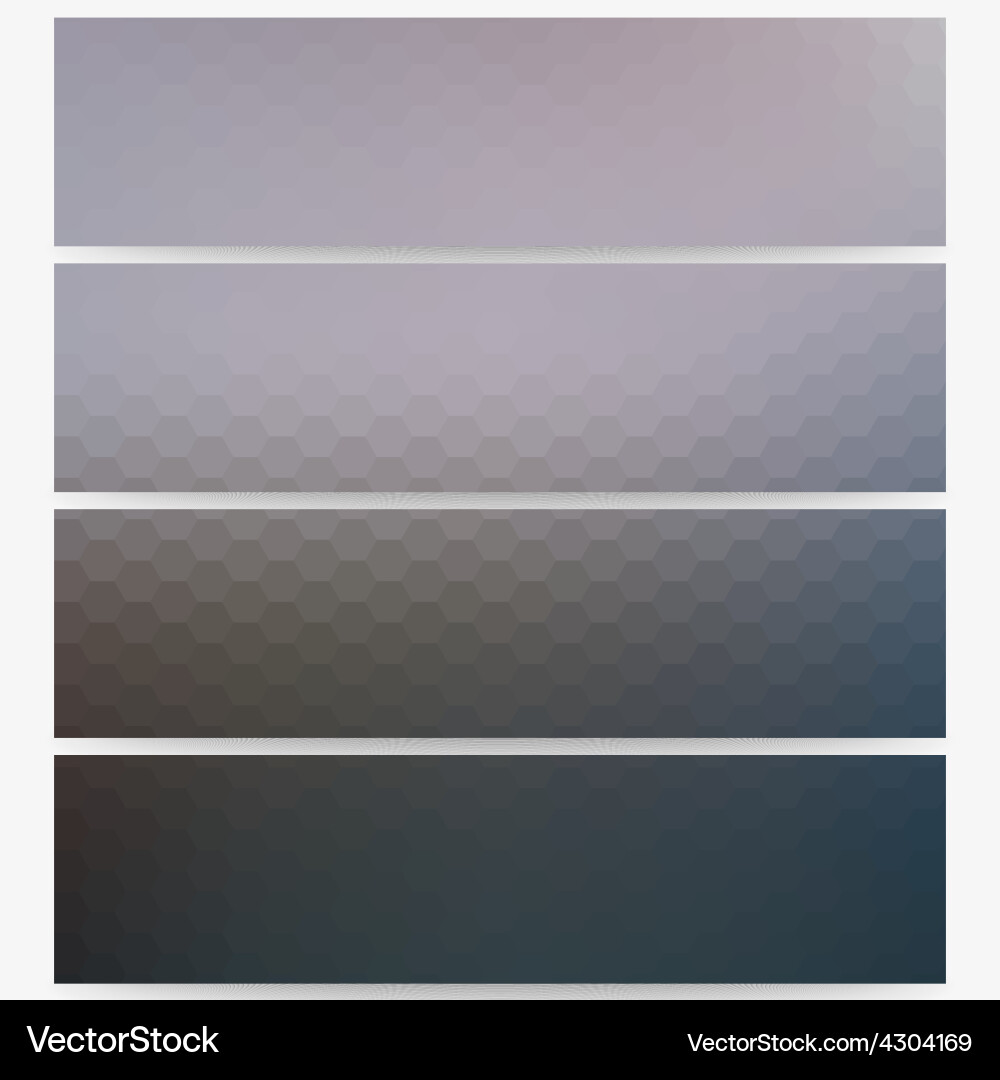 Abstract hexagonal headers set blurred design Vector Image