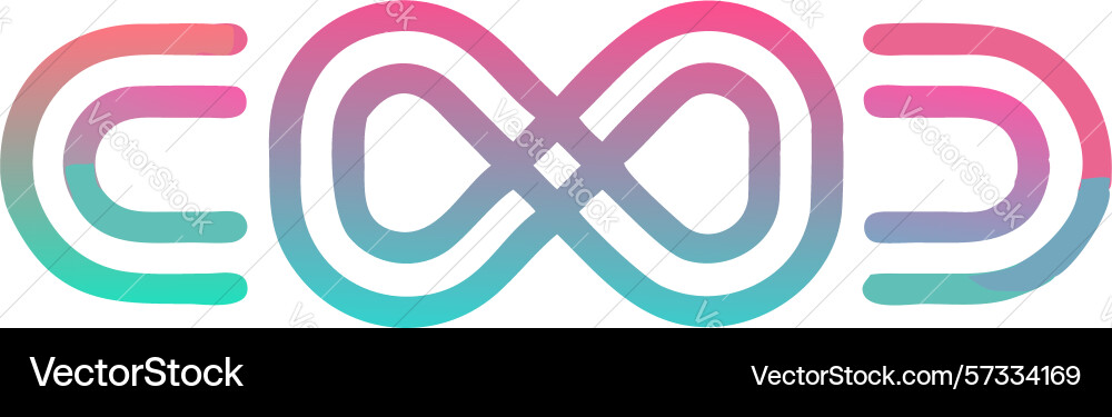 Abstract infinite loop design with cood text vector image