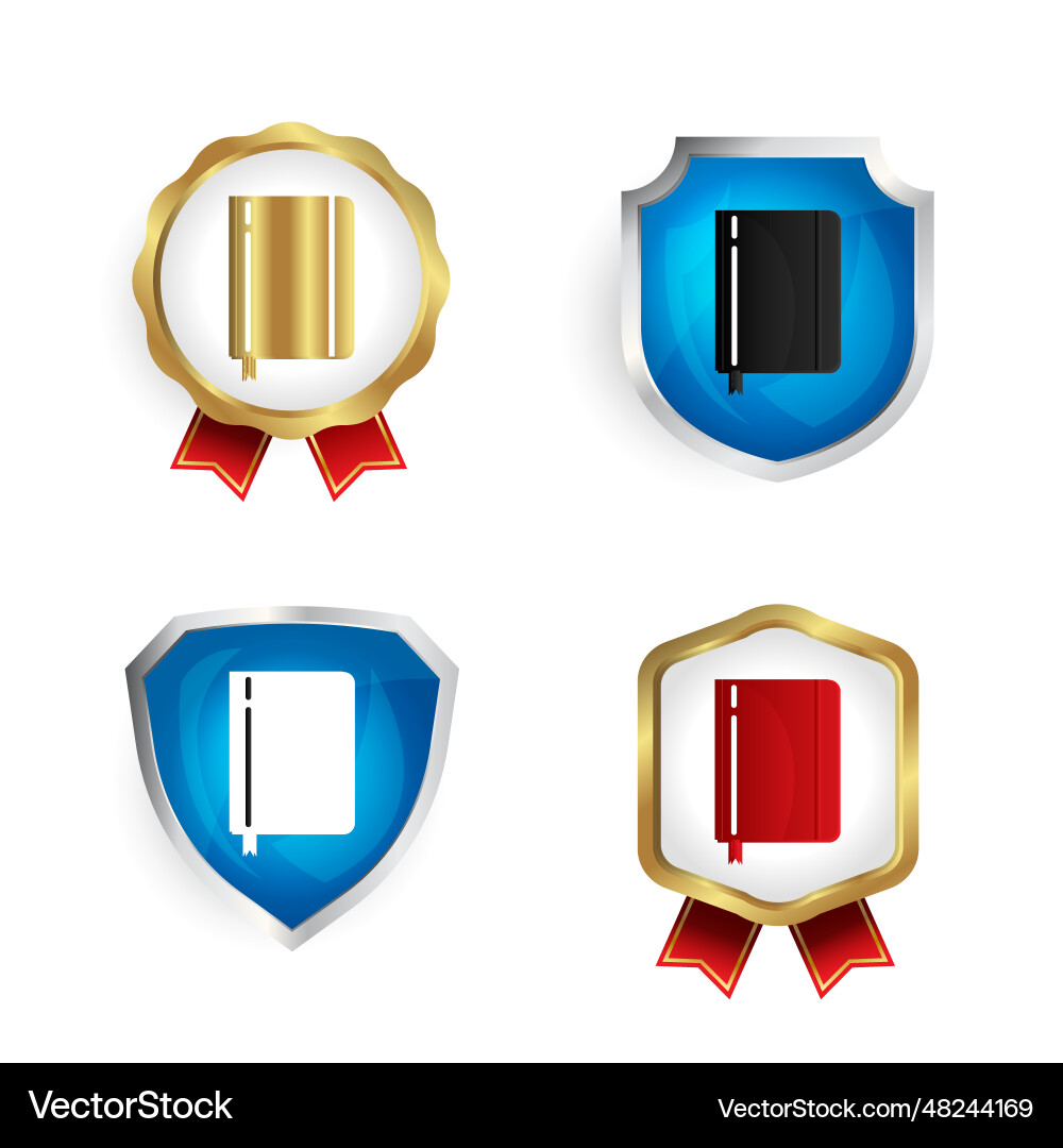 Abstract notebook badge and label collection Vector Image