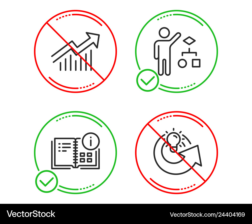 Algorithm demand curve and instruction info icons Algorithm demand curve and instruction info icons vector image