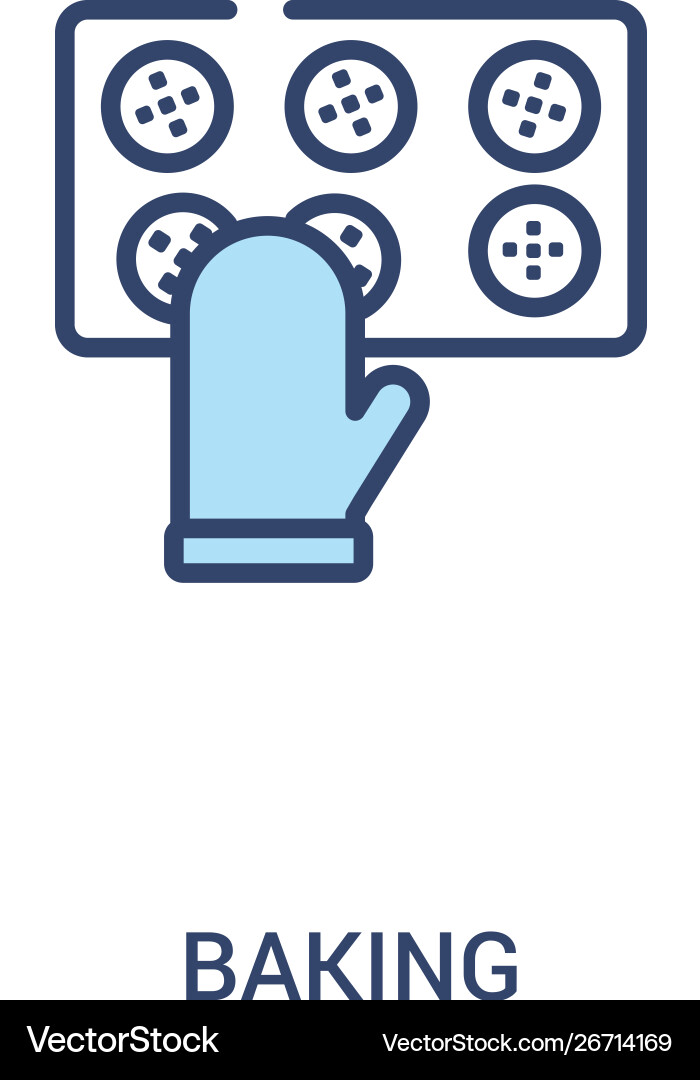 Baking concept 2 colored icon simple line element Vector Image