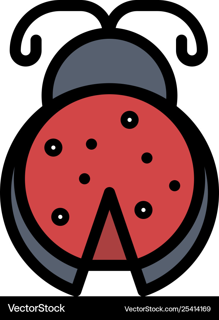 Bug insect ladybug spring flat color icon Bug insect ladybug spring flat color icon Vector Image
