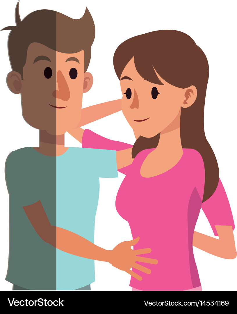 Character couple hugging lovingly image Vector Image