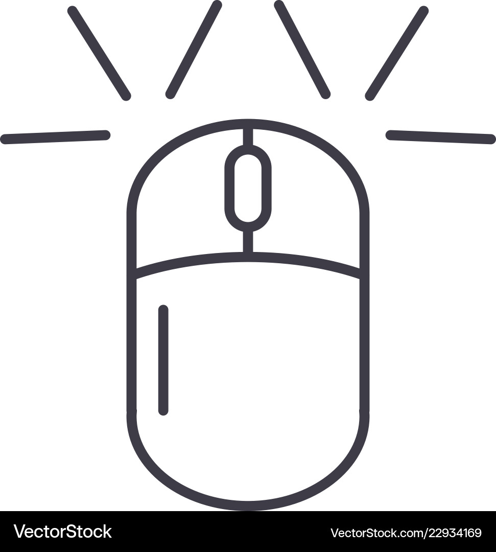 Computer mouse line icon concept Computer mouse line icon concept vector image